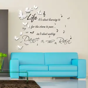 Dance in the Rain Butterflies Mirror Mirror Stickers Nursery Home Decoration Gift Ideas 46 pieces