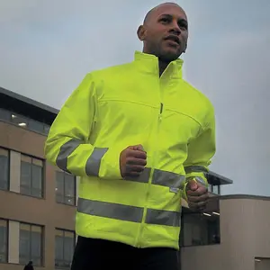 Result Core Mens High-Visibility Winter Blouson Softshell Jacket (Water Resistant & Windproof)