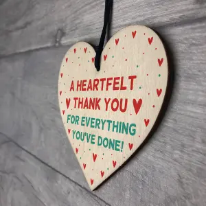 Gift For Teacher Nurse Carer Volunteer Wooden Heart Thank You Gift Keepsake