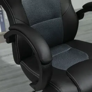 Vinsetto Racing Gaming Chair Swivel Home Office Gamer Chair with Wheels Gray