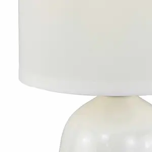 Mellisha 25.5Cm Table Lamp Set (Set of 2) White Glaze / White