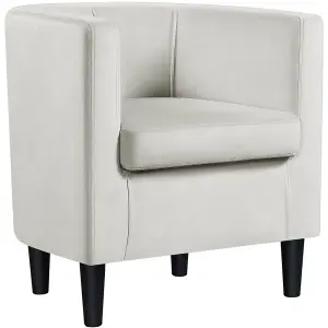 Yaheetech Beige Upholstered Velvet Club Chair