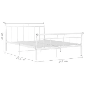 Berkfield Bed Frame White Metal 140x200 cm