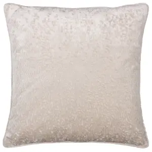 Paoletti Ripple Pressed Velvet Piped Feather Filled Cushion