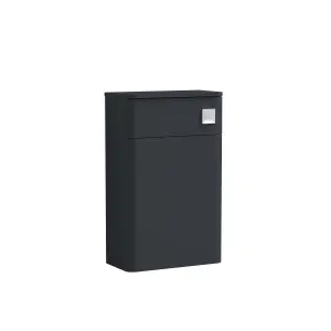 Floor Standing Concealed WC Toilet Unit - 500mm - Soft Black (Concealed Cistern Not Included)