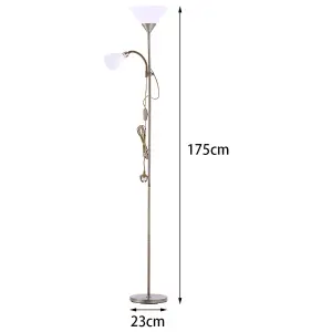 175cm Bronze Metal E27&E14 Base Mother&child Floor Light Floor Lamp with Individual Switch For Bedroom Living Room