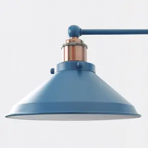 First Choice Lighting Set of 2 Maxwell Mirage Blue Brushed Copper Wall Lights