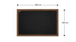 ALLboards Black chalkboard 200x100 cm wooden frame