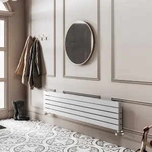 Porter White Double Horizontal Flat Panel Radiator - 1800x340mm