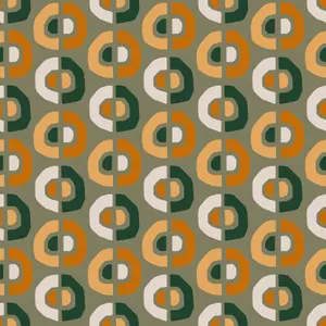 QuoteMyWall Geometric Orange & Green Semi Circles Self Adhesive Vinyl For Furniture & Kitchen Worktops