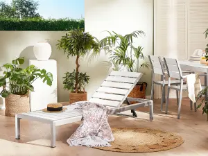 Beliani Industrial Sun Lounger Metal White NARDO