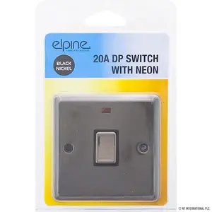 Black Nickel 1 Gang 2 Way Single On/off Light Switch With Fixing Screw Neon