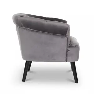 Velvet Dark Grey Sara Accent Chair