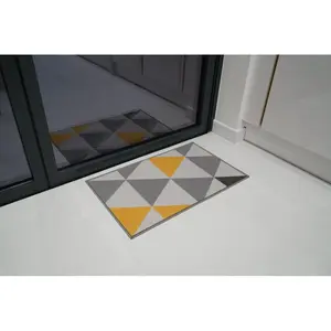 Yeprad Door Mat Grey/Yellow / Rectangle 57 x 90cm