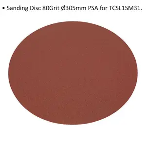 305mm Large PSA Sanding Disc - 80 Grit - Durable Aluminium Oxide Grinding Sheet for Professional Use