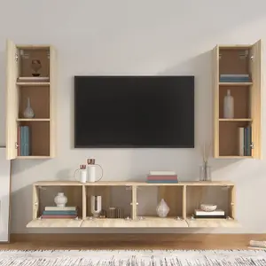 Berkfield 4 Piece TV Cabinet Set Sonoma Oak Engineered Wood