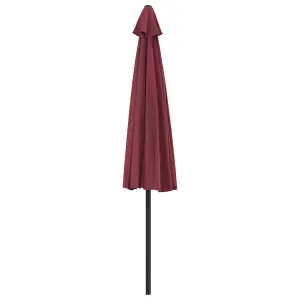 Berkfield Balcony Parasol with Aluminium Pole Bordeaux Red 300x150x253 cm Half