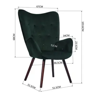 Garmon Velvet Armchair Green