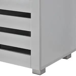 Euston Modern Light Grey 3 Door 5 Tier Shoe Cabinet