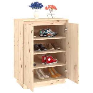 Berkfield Shoe Cabinet 60x35x80 cm Solid Wood Pine