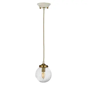 Elstead Cosmos Retro 1 Light Pendant Globe Glass Shades