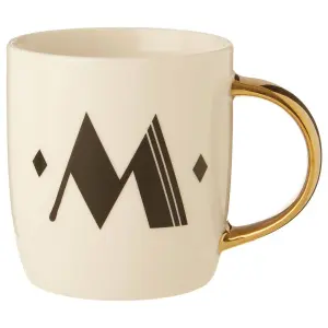 Maison by Premier Mimo Diamond Deco M Letter Monogram Mug