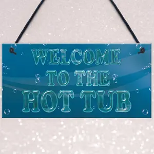 Red Ocean Nautical Theme Hot Tub Sign Welcome Sign Garden Shed Summer House Plaque