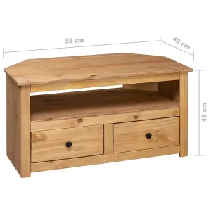 vidaXL Corner TV Cabinet 93x49x49 cm Solid Pine Panama Range