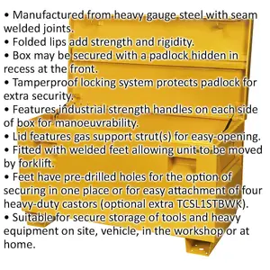 Heavy Duty Steel Truck Storage Box with Locking Mechanism and Gas Strut Supports