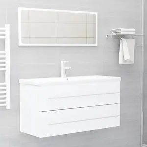 Berkfield Sink Cabinet White 100x38.5x48 cm Engineered Wood