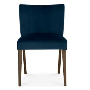 Caserta Upholstered Dining Chair (Set of 2) Dark Blue / Dark Oak