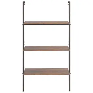 Berkfield 3-Tier Leaning Shelf Dark Brown and Black 64x35x120.5 cm