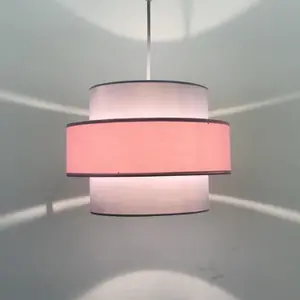 First Choice Lighting Pink and Grey Two Tier Light Shade