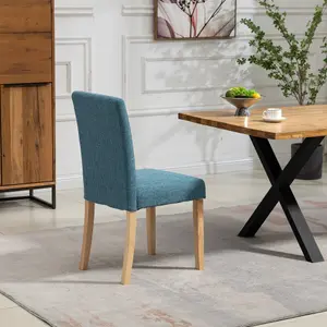 Maiolo Fabric Dining Chairs - Set of 2 - Teal