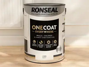 Ronseal KCB.7015103.22204.81 One Coat Everywhere Interior Paint Linen Matt 5 litre RSLOCELM5L