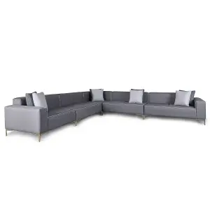 Emelda Grace Cloud Large Corner Sofa - Dark Grey