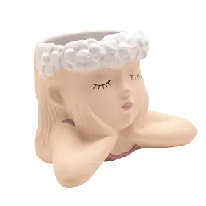 Country Living Ceramic Planter - Relaxed Girl