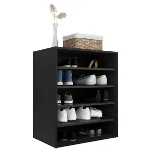 Berkfield Shoe Cabinet Black 60x35x70 cm Engineered Wood