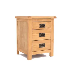 Lugo 3 Drawer Bedside Table Brass Drop Handle