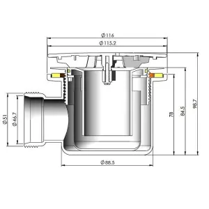 Dezine  Brushed Brass 90mm Fast Flow Shower Waste