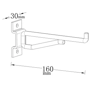 GoodHome Rand Powder-coated Black Medium Tool hook (W)30mm