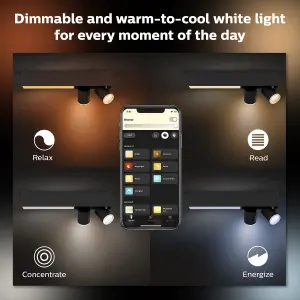 Philips Hue White and Colour Ambiance Centris 2-spot ceiling light Black