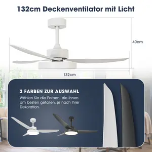 Chermaine 132cm Ceiling Fan with LED Lights White