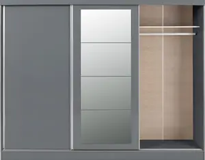 Nevada 3 Door Sliding Wardrobe in Grey Gloss Finish