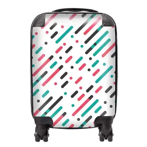 Overlapping Coloured Diagonal Lines Suitcase - Small