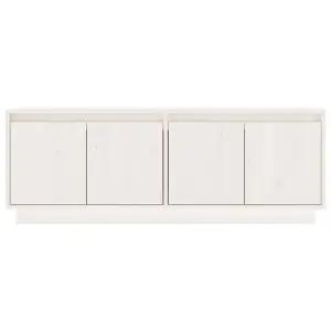 Berkfield TV Cabinet White 110x34x40 cm Solid Wood Pine