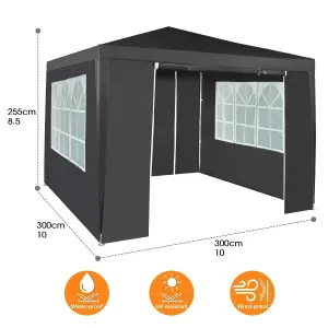 MCC Direct 3x3 Event Gazebo Grey with Sides