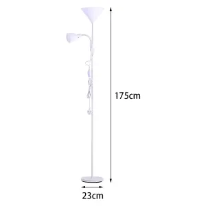 175 cm White Metal E27&E14 Base Mother&child Floor Light Floor Lamp with Individual Switch For Bedroom Living Room