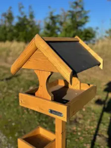 Simply Wood Shaftsbury Bird Table Slate Roof with FREE Bird Seed