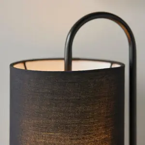 Luminosa Arenzano Table Lamp Matt Black & Black Fabric